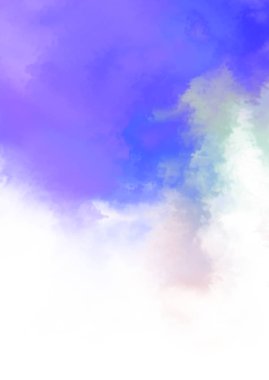 Beyaz arkaplanda soyut renkli suluboya. Dijital resim.