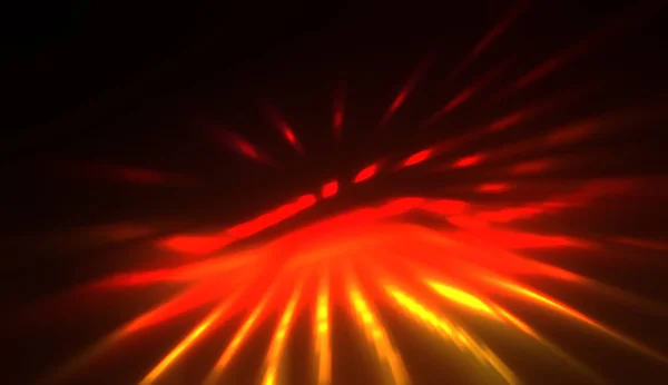 Частицы Света Движении Создавая Вспышку Светящихся Разноцветных Лучей Черном Фоне — стоковое фото