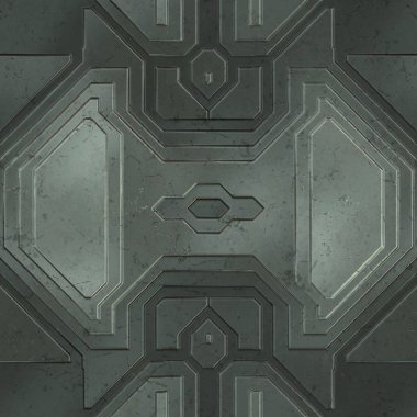 Kusursuz Bilim Kurgu Panelleri. Geleceğin dokusu. Uzay gemisi kaplaması geometrik desen. 3 boyutlu illüstrasyon. Teknoloji konsepti.