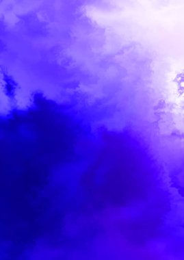 Beyaz arkaplanda soyut renkli suluboya. Dijital resim.