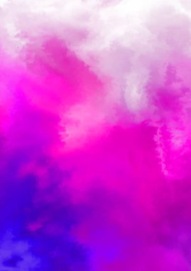 Beyaz arkaplanda soyut renkli suluboya. Dijital resim.