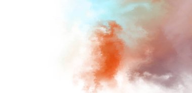 Beyaz arkaplanda soyut renkli suluboya. Dijital resim.