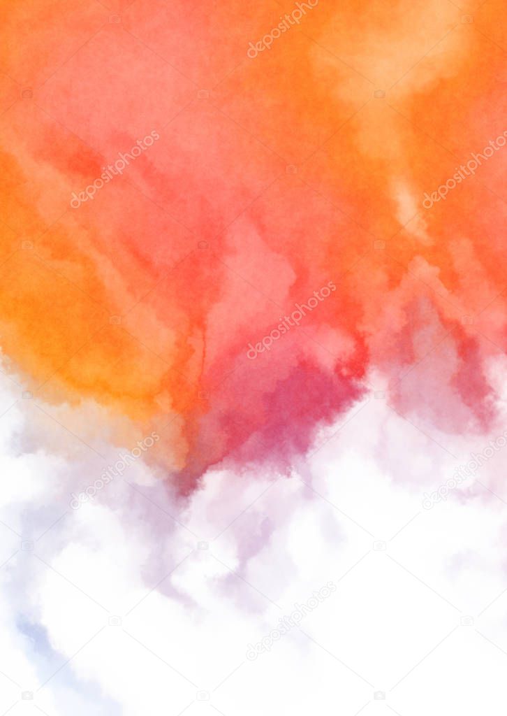 Abstract colorful watercolor on white background. Digital art painting.