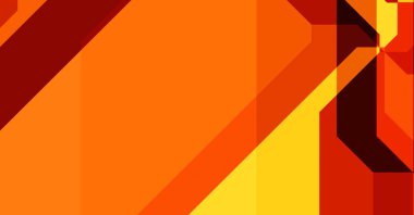 Renkli ve canlı geometrik şekiller katmanları var. Bir teknoloji planının dijital illüstrasyonu. Gelecekçi tasarım şablonu.