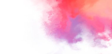 Beyaz arkaplanda soyut renkli suluboya. Dijital resim.