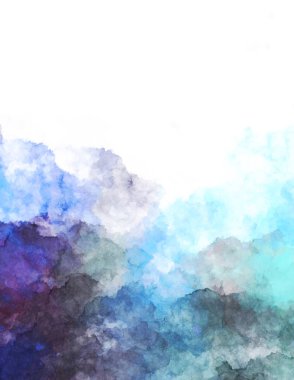 Suluboya arka planda lekeler ve lekelerle boyanmış. Fırça darbesi ile boyanmış. 2d Görüntü.