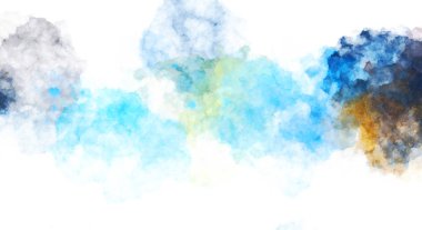 Suluboya arka planda lekeler ve lekelerle boyanmış. Fırça darbesi ile boyanmış. 2d Görüntü.