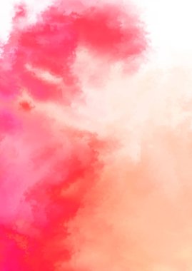 Beyaz arkaplanda soyut renkli suluboya. Dijital resim.