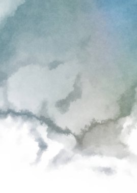 Beyaz arkaplanda soyut renkli suluboya. Dijital resim.