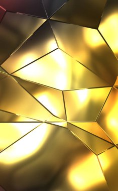 Soyut arkaplan. Lüks Metal Paneller Geometrik Desen. Cazibe Moda Arkaplanı. 3 boyutlu illüstrasyon. Yansıtıcı ve parlak, lüks duvar kağıdı. Parlak, renkli ve canlı doku duvarı.