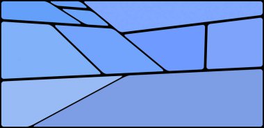 Siyah boşluklu renkli bir çizim. Soyut geometrik desen. Mozaik arka plan. Geometrik çok renkli şekiller.