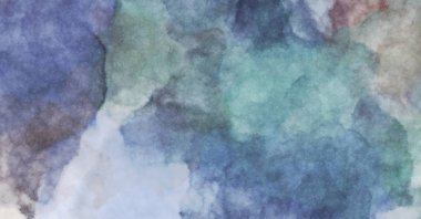 Suluboya arka planda lekeler ve lekelerle boyanmış. Fırça darbesi ile boyanmış. 2d Görüntü.