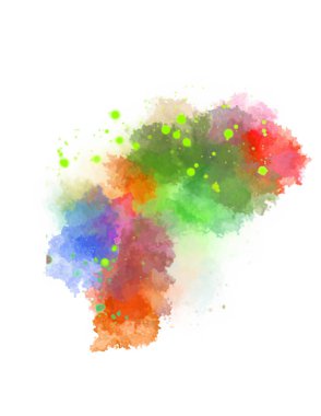 Suluboya arka planda lekeler ve lekelerle boyanmış. Fırça darbesi ile boyanmış. 2d Görüntü.