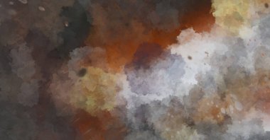 Suluboya arka planda lekeler ve lekelerle boyanmış. Fırça darbesi ile boyanmış. 2d Görüntü.