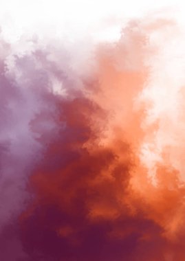 Beyaz arkaplanda soyut renkli suluboya. Dijital resim.