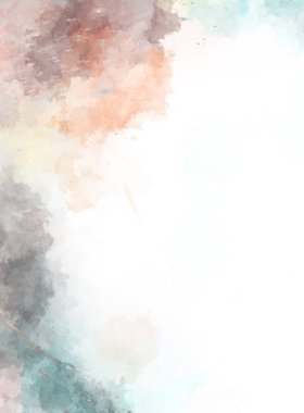 Suluboya arka planda lekeler ve lekelerle boyanmış. Fırça darbesi ile boyanmış. 2d Görüntü.