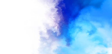 Beyaz arkaplanda soyut renkli suluboya. Dijital resim.