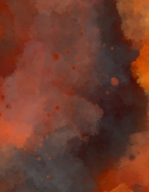 Suluboya arka planda lekeler ve lekelerle boyanmış. Fırça darbesi ile boyanmış. 2d Görüntü.