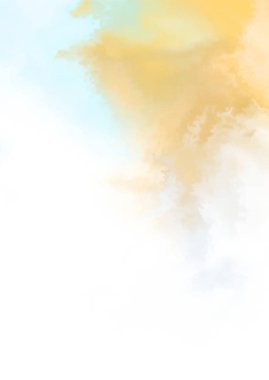 Beyaz arkaplanda soyut renkli suluboya. Dijital resim.