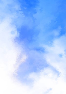 Beyaz arkaplanda soyut renkli suluboya. Dijital resim.