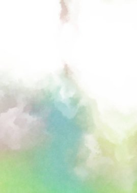 Beyaz arkaplanda soyut renkli suluboya. Dijital resim.