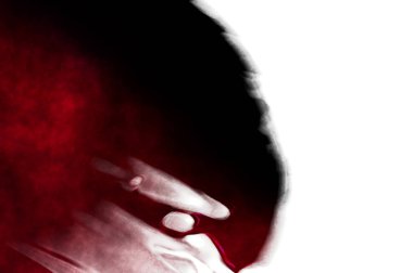 Beyaz arkaplanda soyut renkli suluboya. Dijital resim.