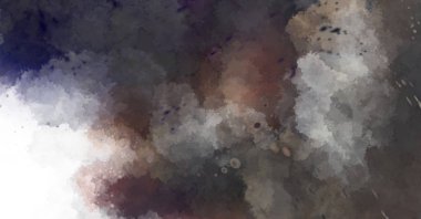 Suluboya arka planda lekeler ve lekelerle boyanmış. Fırça darbesi ile boyanmış. 2d Görüntü.