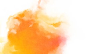 Beyaz arkaplanda soyut renkli suluboya. Dijital resim.