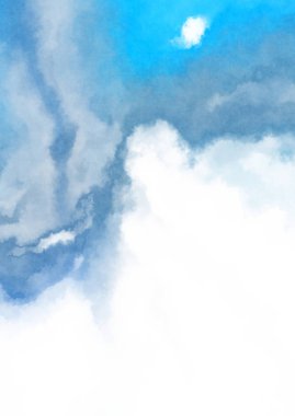 Beyaz arkaplanda soyut renkli suluboya. Dijital resim.