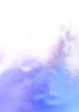 Beyaz arkaplanda soyut renkli suluboya. Dijital resim.