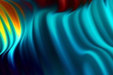 Kavisli çizgileri olan soyut bir arkaplan. Soyut ve gradyan renkte renkli çizimler. Çizgili desenli canlı dalga deseni.