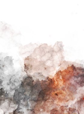 Suluboya arka planda lekeler ve lekelerle boyanmış. Fırça darbesi ile boyanmış. 2d Görüntü.