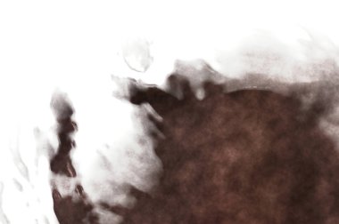 Beyaz arkaplanda soyut renkli suluboya. Dijital resim.