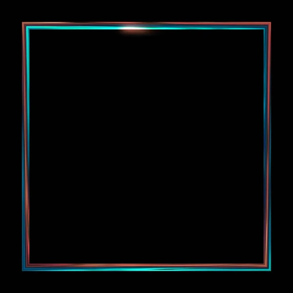 Fénykeret Háttér Neon Izzó Geometriai Sablon Elszigetelt Fekete Háttér Absztrakt — Stock Fotó