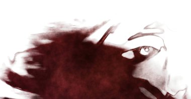 Beyaz arkaplanda soyut renkli suluboya. Dijital resim.