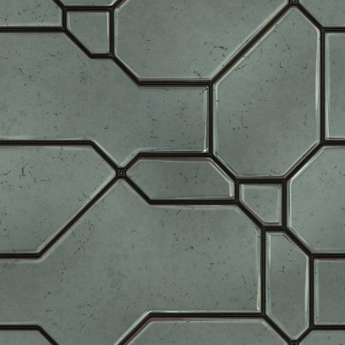 Kusursuz Bilim Kurgu Panelleri. Geleceğin dokusu. Uzay gemisi kaplaması geometrik desen. 3 boyutlu illüstrasyon. Teknoloji konsepti.