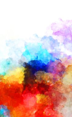 Suluboya arka planda lekeler ve lekelerle boyanmış. Fırça darbesi ile boyanmış. 2d Görüntü.