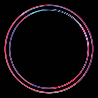 Parlak Çerçeve Arkaplanı. Siyah arkaplanda izole edilmiş parlak geometrik şablon. Soyut 2d illüstrasyon.