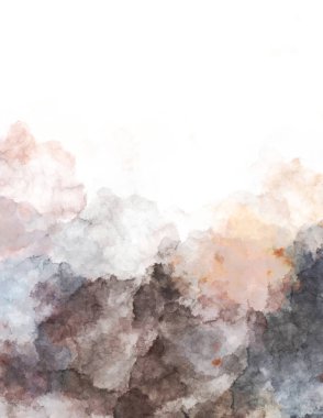 Suluboya arka planda lekeler ve lekelerle boyanmış. Fırça darbesi ile boyanmış. 2d Görüntü.