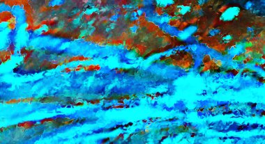 Modern sanat. Renkli çağdaş sanat eserleri. Renkli boya darbeleri. Soyut arkaplanda fırça darbeleri. fırça boyası.