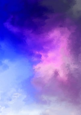 Beyaz arkaplanda soyut renkli suluboya. Dijital resim.