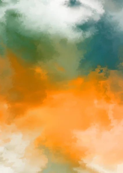 Abstrakt Färgglada Akvarell Vit Bakgrund Digital Konstmålning — Stockfoto