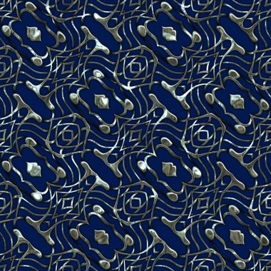 Renkli kumaş arka planında moda tarzında gümüş örgü süsü olan lüks, kusursuz bir şablon. Duvar kağıtları ve tekstil baskısı için tasarım. Lüks, ışıl ışıl metalimsi fantezi dokusu