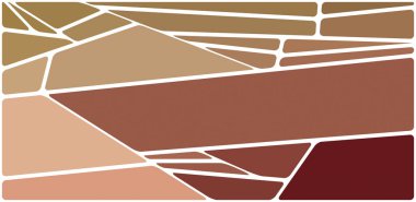 Beyaz boşluğu olan renkli bir çizim. Soyut geometrik desen. Mozaik arka plan. Geometrik çok renkli şekiller.