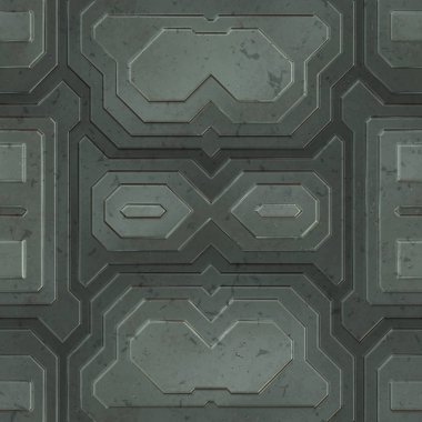 Kusursuz Bilim Kurgu Panelleri. Geleceğin dokusu. Uzay gemisi kaplaması geometrik desen. 3 boyutlu illüstrasyon. Teknoloji konsepti.