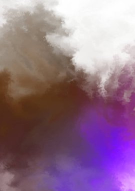 Beyaz arkaplanda soyut renkli suluboya. Dijital resim.