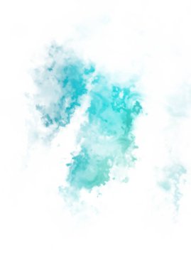 Beyaz arkaplanda soyut renkli suluboya. Dijital resim.