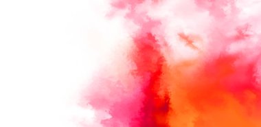 Beyaz arkaplanda soyut renkli suluboya. Dijital resim.