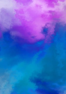 Beyaz arkaplanda soyut renkli suluboya. Dijital resim.