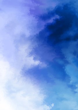 Beyaz arkaplanda soyut renkli suluboya. Dijital resim.